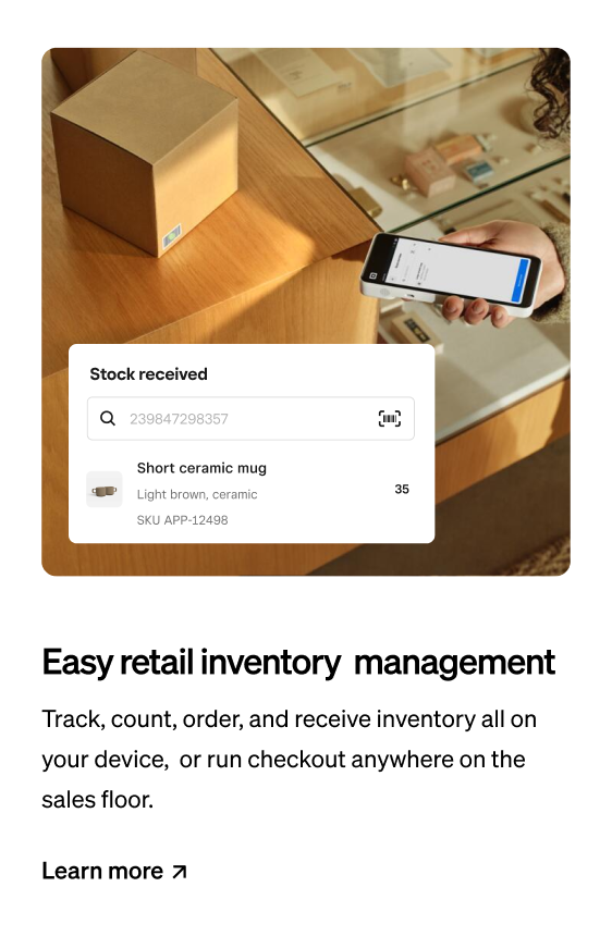 Square Handheld easy retail inventory management